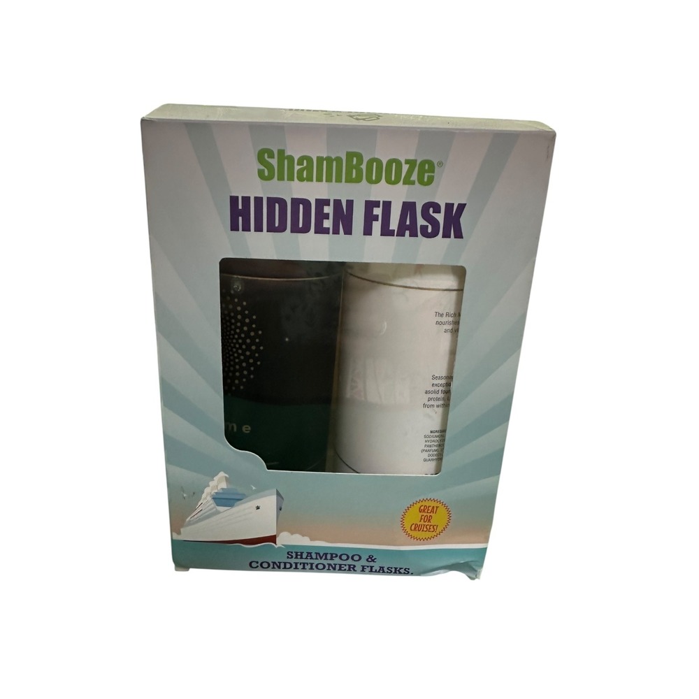 ShamBooze Hidden Flask 2 Pack Shampoo Conditioner Smuggle Cruise Alcohol Bottles